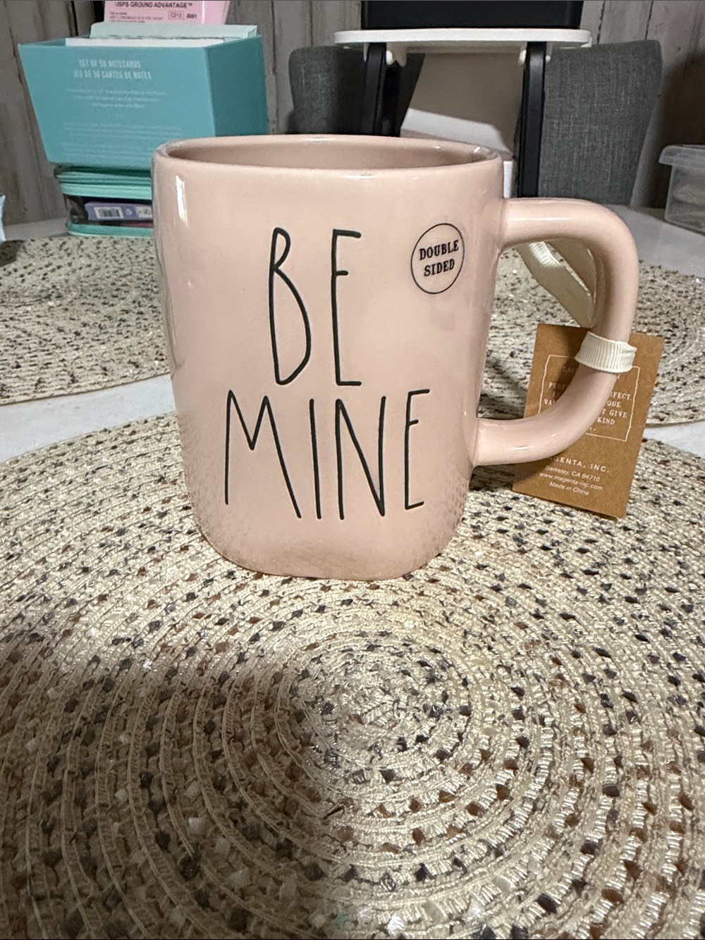 Rae Dunn Pink "Be Mine" Ceramic Mug